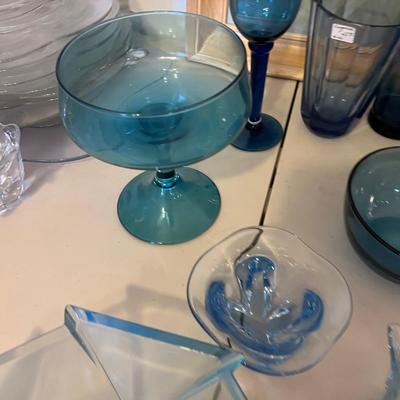 Large Lot of Blue Glass 