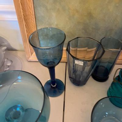 Large Lot of Blue Glass 