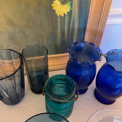 Large Lot of Blue Glass 