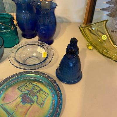 Large Lot of Blue Glass 