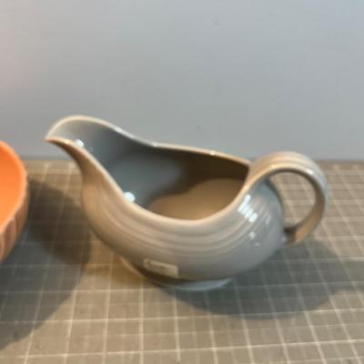 Franciscan Bowl and Fiesta Gray Boat, Older 