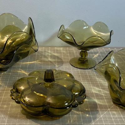 Duncan Miller AVOCADO Green Serving Pieces (5) 
