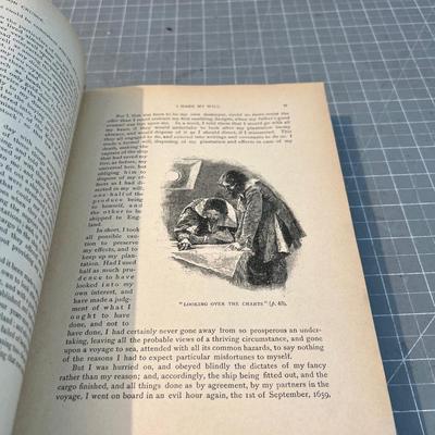 Book OLD!!! Late 1800's Page Missing ROBINSON Crusoe 