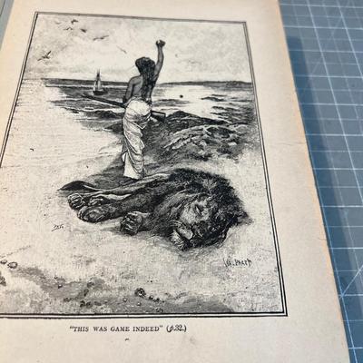 Book OLD!!! Late 1800's Page Missing ROBINSON Crusoe 