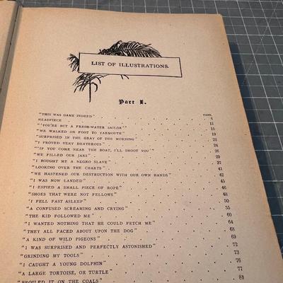 Book OLD!!! Late 1800's Page Missing ROBINSON Crusoe 