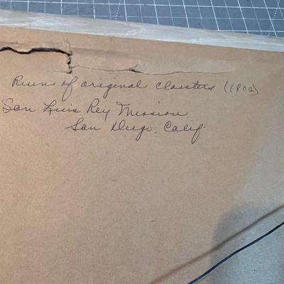 Oil on Board, Original Cloister at the San Diego Mission 