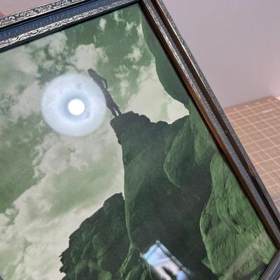 Old 1920 Great Northern Railroad Print, Black Foot Native in GLACIER 