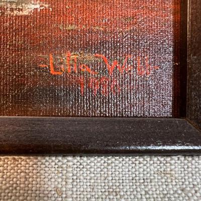 Red Barn, by Lila Webb Frame, Oil on Canvas 