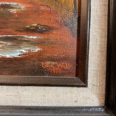 Red Barn, by Lila Webb Frame, Oil on Canvas 