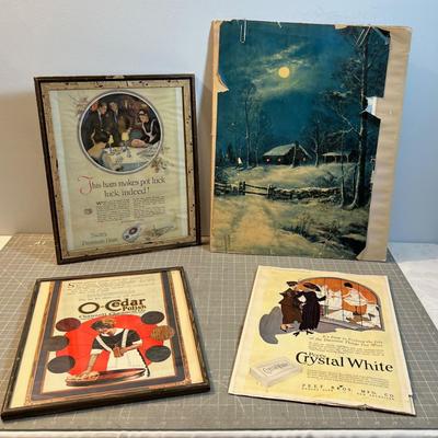 Vintage prints Some Framed, Some Not 