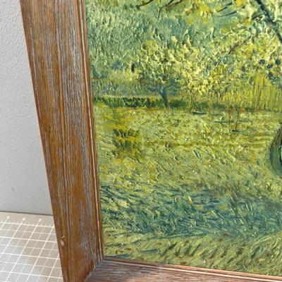 Van Gough PRINT Framed 1960's Peach Tree in Bloom.