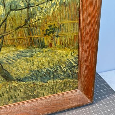 Van Gough PRINT Framed 1960's Peach Tree in Bloom.