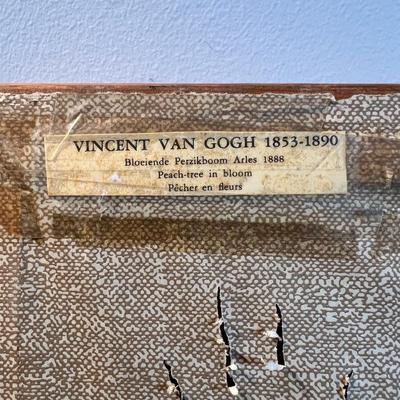 Van Gough PRINT Framed 1960's Peach Tree in Bloom.
