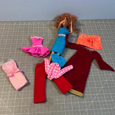 Vintage Barbie with Clothes 