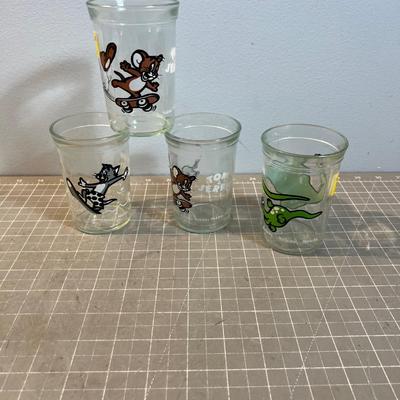 Welch's Jelly Jar Cups with Characters on them, COLLECTIBLE Vintage. 
