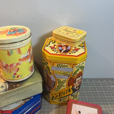 Large Lot of Tin Boxes
