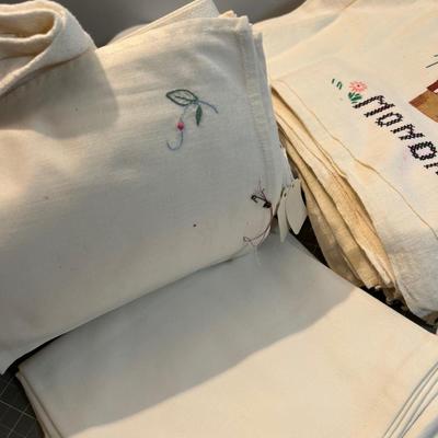 LINENS, Mostly Hand Crafted, Vintage Doilies etc. 