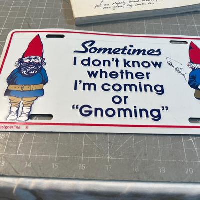 Gnomes: Books and a Plate (Wall Plaque) 