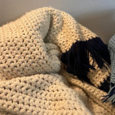 3  Afghans Coverlet and throws