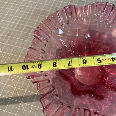 2 Lovely Pieces of Cranberry Fluted Bowl 