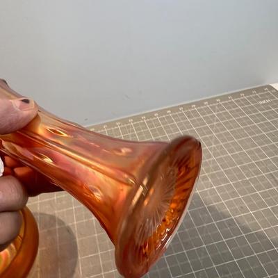 Carnival Glass Merigold, Bowl and Vase