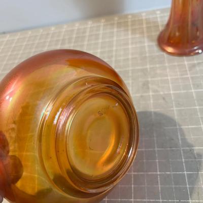 Carnival Glass Merigold, Bowl and Vase