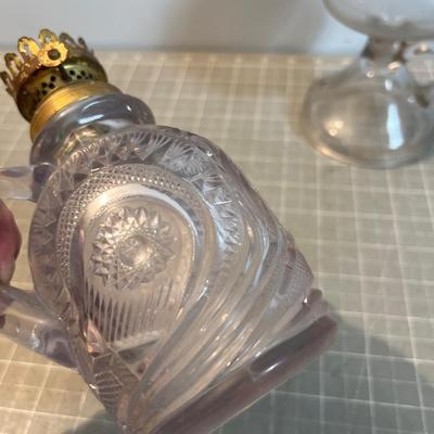 2 Antique Oil Lamps NO SHADE