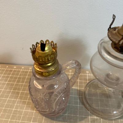 2 Antique Oil Lamps NO SHADE