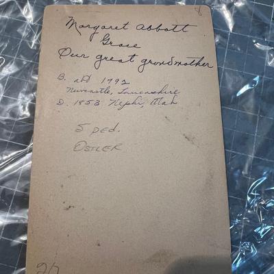 Margaret Abbot Grace Cabinet Card Dated 1853 NEPHI UTAH Pioneer Woman