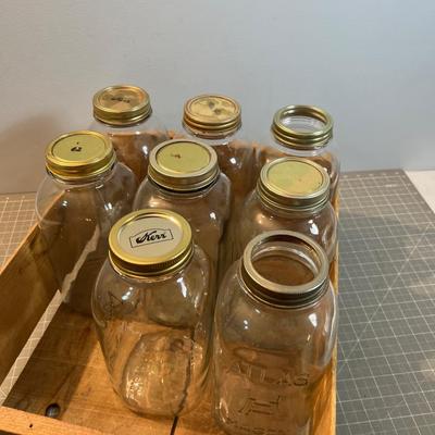K K Double Crate for Grapes with 8 - 1/2 Gallon Mason Jars