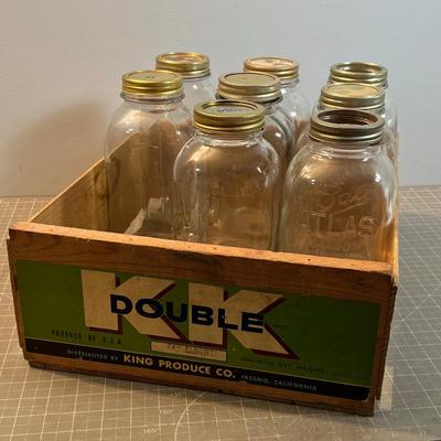 K K Double Crate for Grapes with 8 - 1/2 Gallon Mason Jars