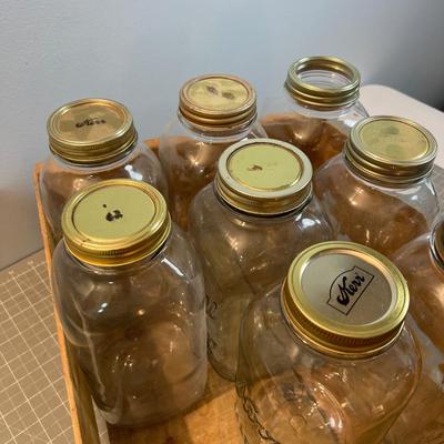 K K Double Crate for Grapes with 8 - 1/2 Gallon Mason Jars