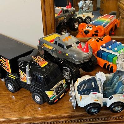 Kids Toys: Trucks and Xylophone.