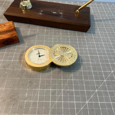 2 Desk Sets and a Clock