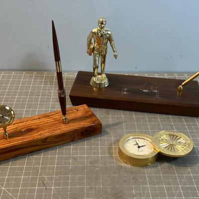 2 Desk Sets and a Clock