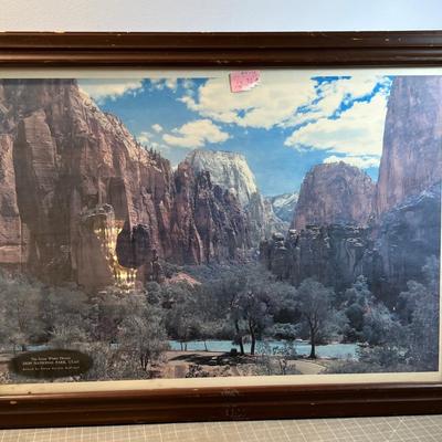 Zions Great White Thrown Framed Print by UNION PACIFIC Rail Road. 