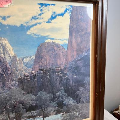Zions Great White Thrown Framed Print by UNION PACIFIC Rail Road. 