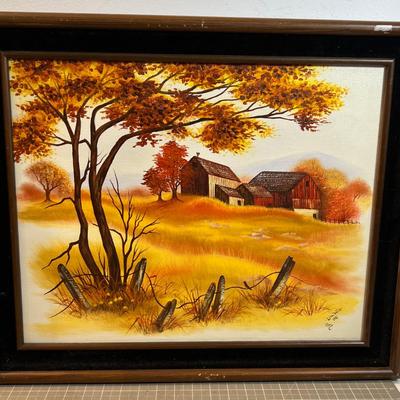 Oil Painting Old Barn Dated 1981, VINTAGE!!