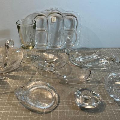 Mixed Lot of Fine Clear Glass Wear, MCM on a lot of it 
