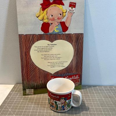 Cute Campbell Soup Sign & Cup