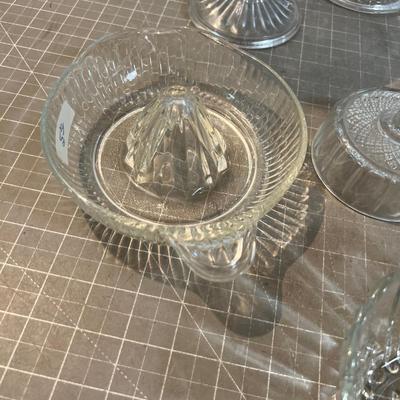 Large Lot of Clear Glass Including the Iris and Herringbone Nut Dish with the Nutcracker
