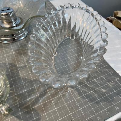 Large Lot of Clear Glass Including the Iris and Herringbone Nut Dish with the Nutcracker
