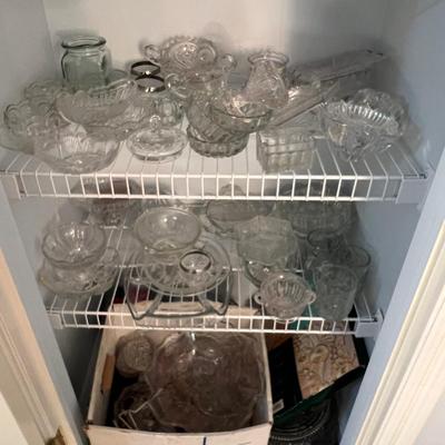 Huge Closet of Very Good Fine Clear Glass 