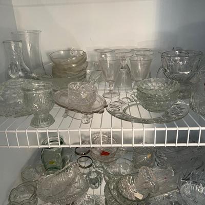 Huge Closet of Very Good Fine Clear Glass 