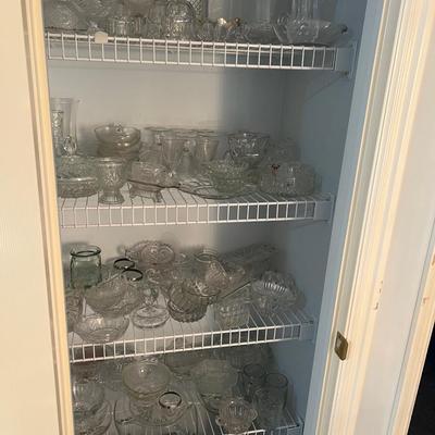 Huge Closet of Very Good Fine Clear Glass 