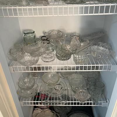 Huge Closet of Very Good Fine Clear Glass 