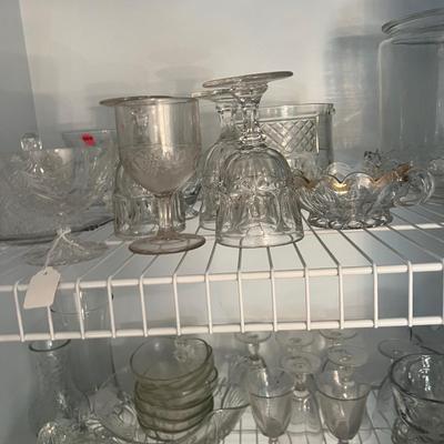 Huge Closet of Very Good Fine Clear Glass 