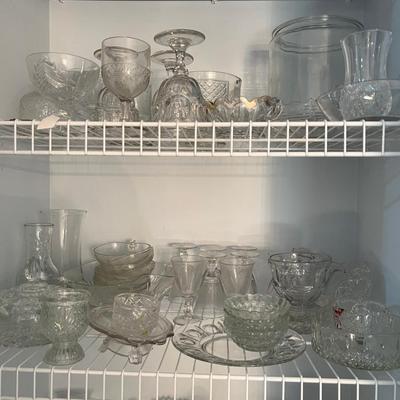 Huge Closet of Very Good Fine Clear Glass 