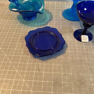 Lot of Blue Glass, Vintage 