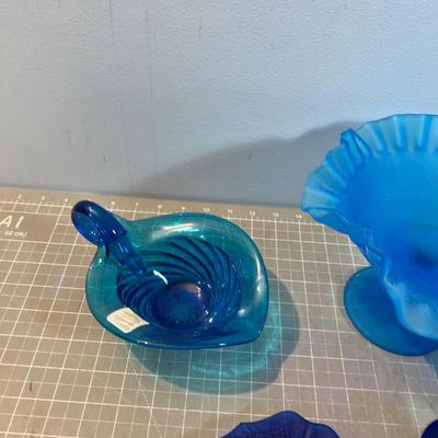 Lot of Blue Glass, Vintage 